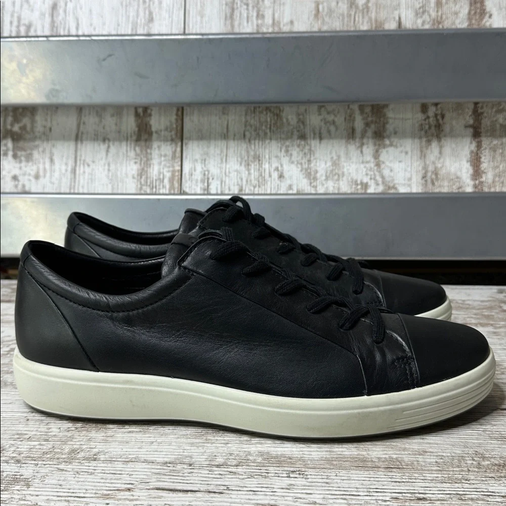 ECCO Soft 7 City Sneakers Men’s EU 47 US 13-13.5 Black Leather Low Top Shoes